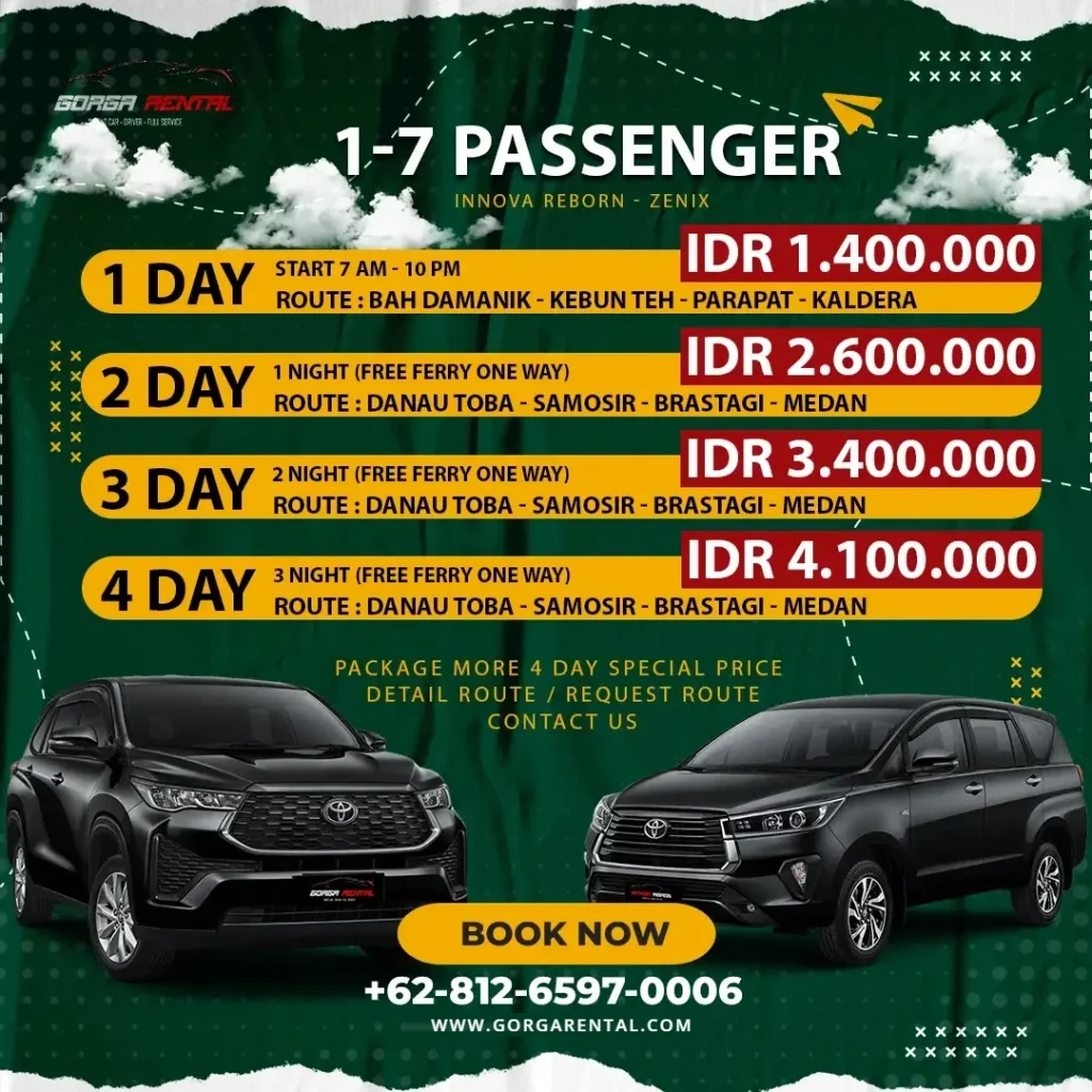Harga trip Danau Toba dengan Innova - Gorga Rental